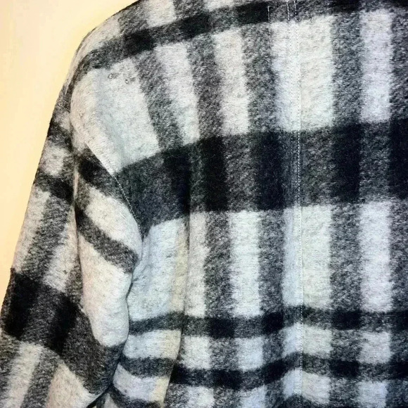 Madewell Black and Gray Plaid Teddy Jacket - Picture 12 of 16